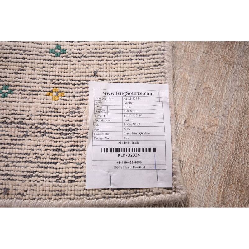 Striped Tribal Gabbeh Oriental Area Rug Handmade Wool Carpet - 7'9"x 11'9"