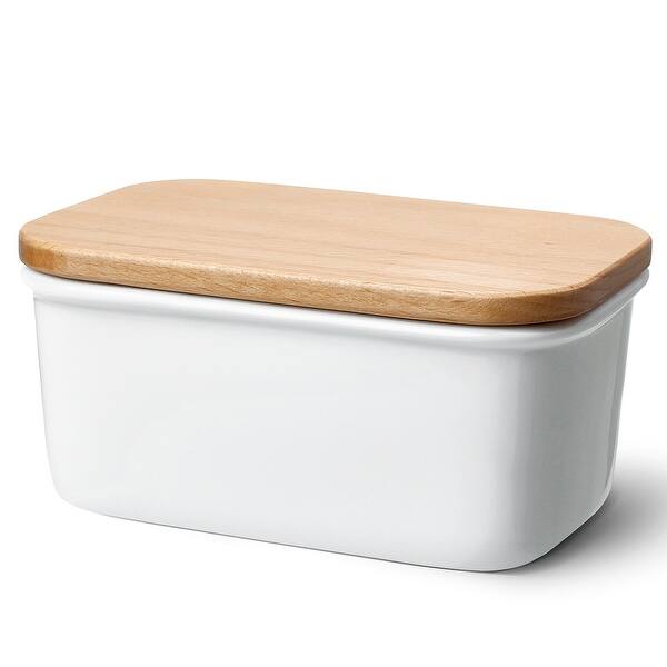Butter Dish with Wooden Lid Butter Dish with Wooden Lid