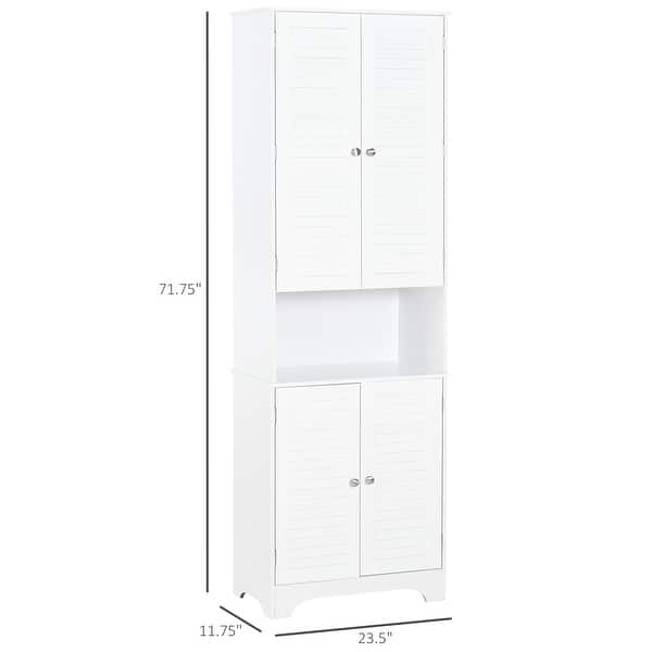 Shop Homcom Freestanding Bathroom Storage Cabinet With Shutter Doors And Adjustable Shelves Toilet Vanity Cabinet White Overstock 31687288