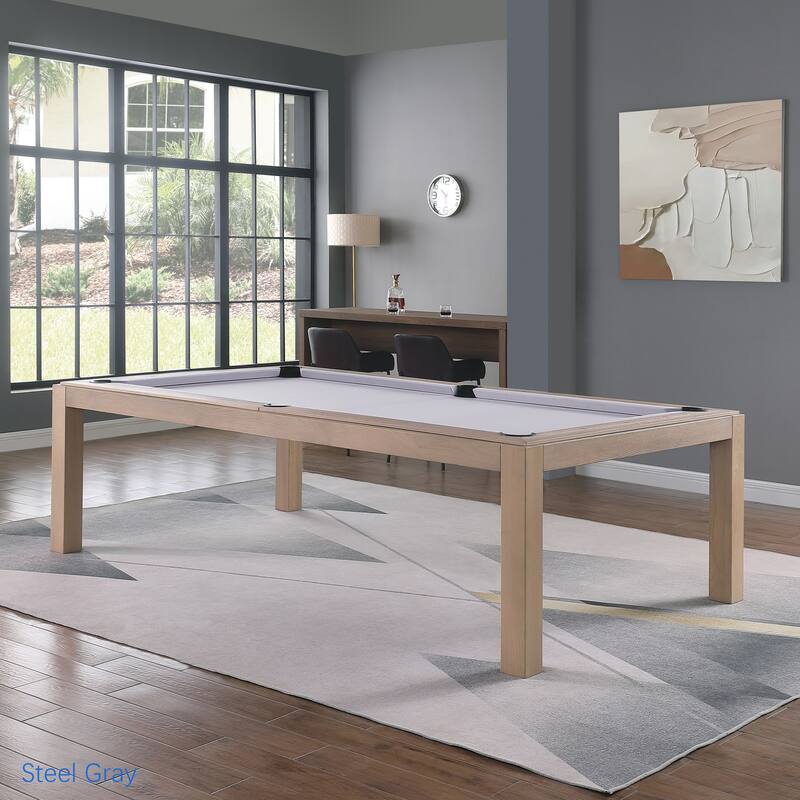 Olivia Driftwood Ash 7ft Billiard Slate Pool Table with Dining TOP - Grey