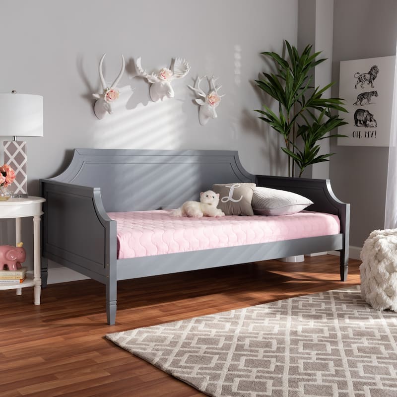 Mariana Classic and Traditional Wood Daybed-Grey or White