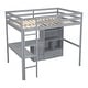 preview thumbnail 15 of 18, Wood High Full Size Loft Bed with Desk,Storage Shelves and Drawers