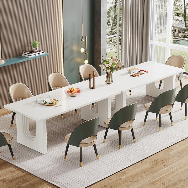 71 Inch Rectangular Dining Table for 6-8 People, Wood Large