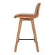 preview thumbnail 3 of 3, Aurelle Home Natina Modern Wood and Leather Counter Stool