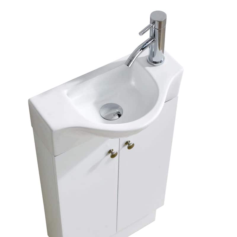 Glenwood White Wood 17-inch Single Bathroom Vanity