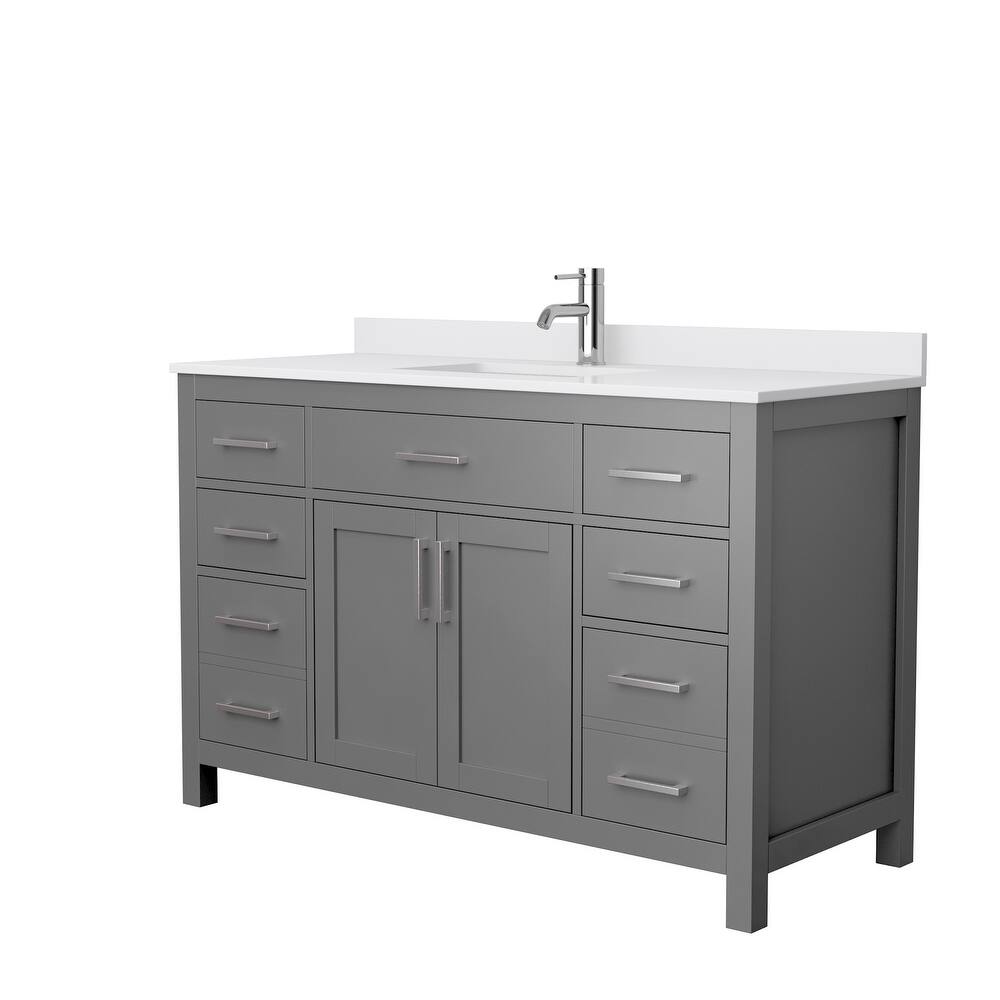 Beckett 54-Inch Transitional Marble Top Single Vanity