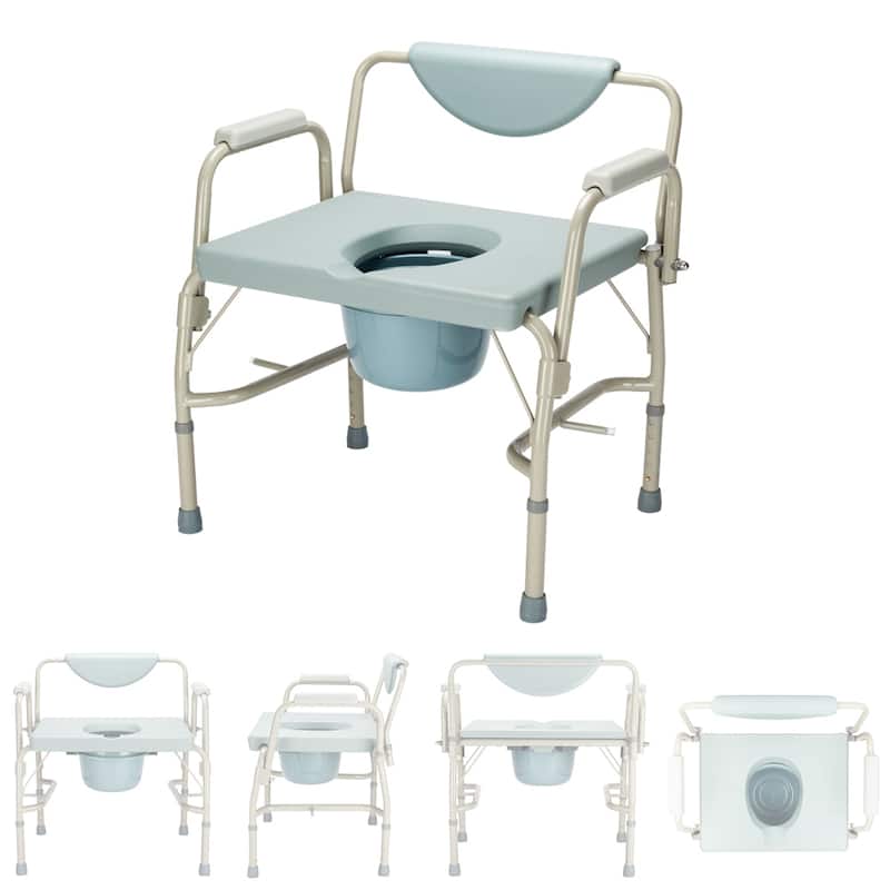 34.8"Medical Bariatric Drop-Arm Commode Potty Chair