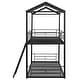 preview thumbnail 6 of 25, Twin over Twin Metal Bunk Bed with Half Roof, Guardrail, and Ladder, Premium Steel Slats Support, Ideal Kids' Furniture