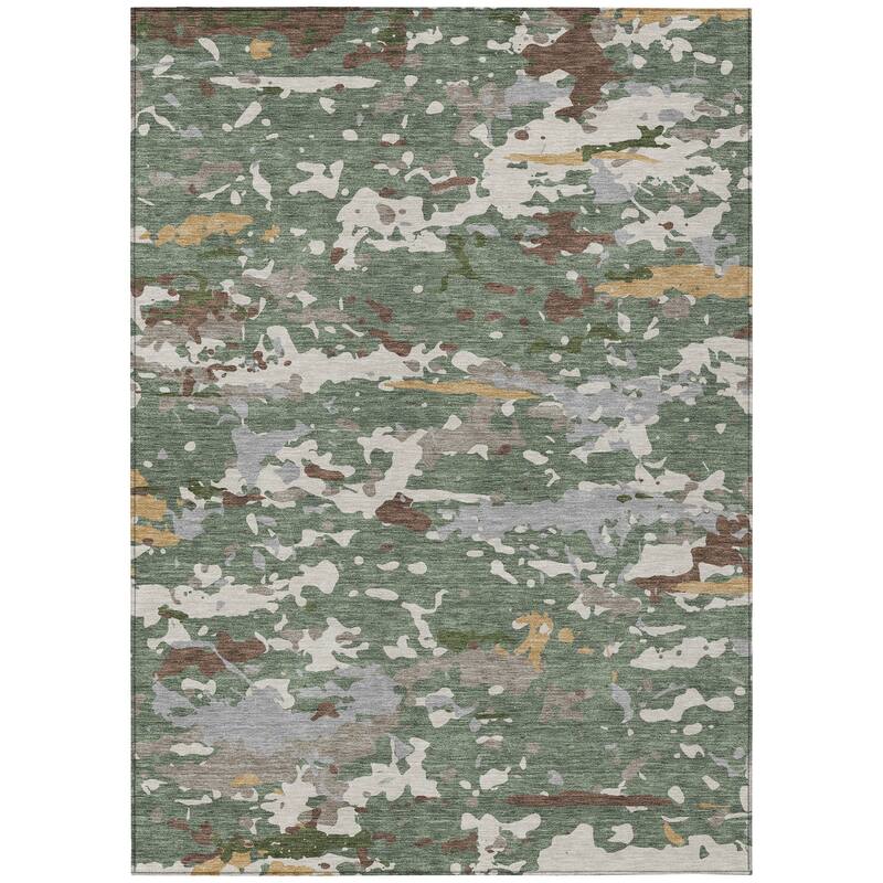 Machine Washable Indoor/ Outdoor Modern Calhan Chantille Rug