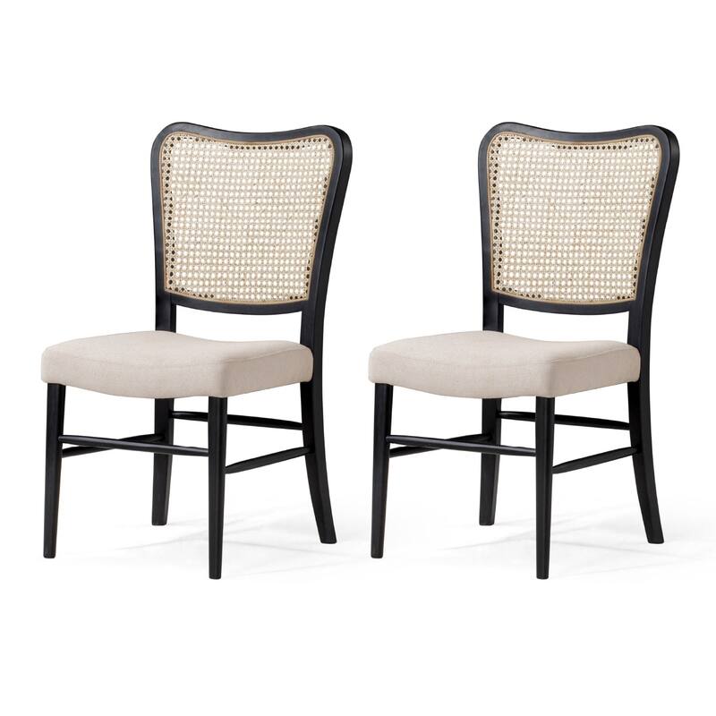 Maven Lane Vera Dining Chairs, Set of 2 - Aged Black