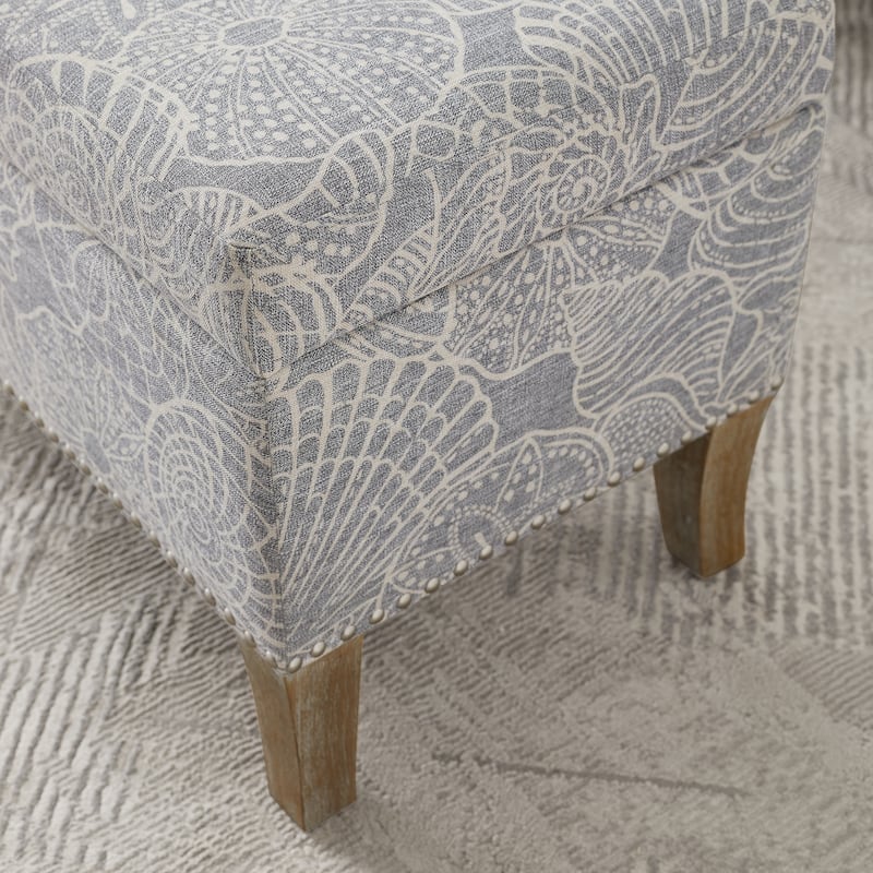 Patrice Stone Upholstered Storage Ottoman Bench
