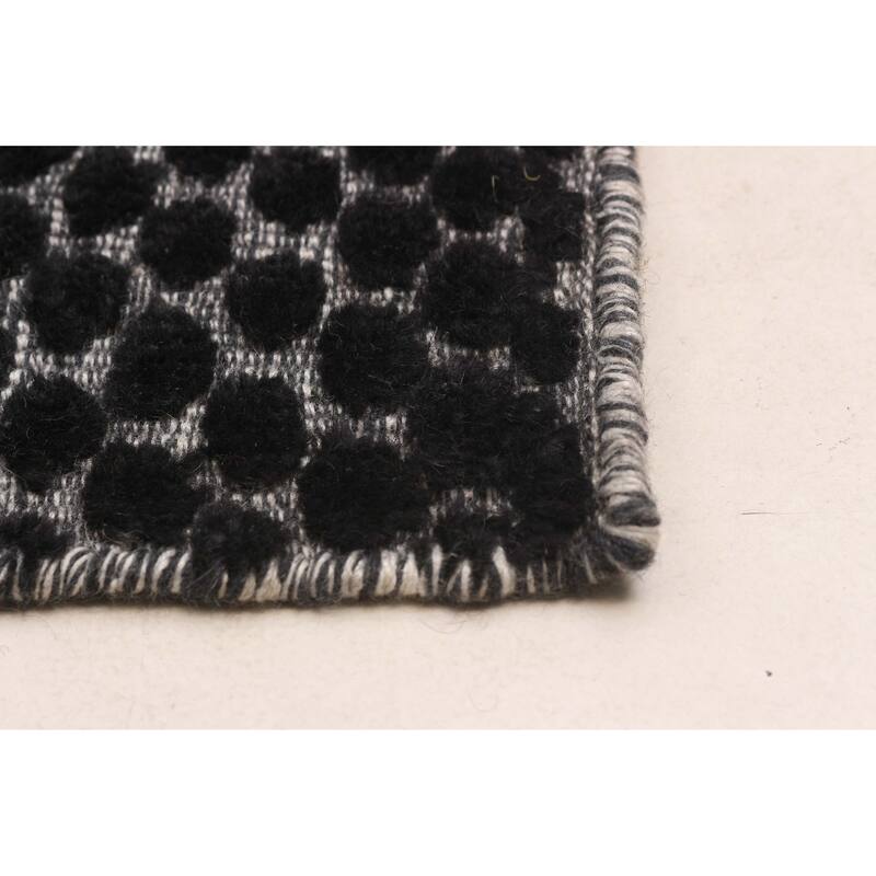 ECARPETGALLERY Hand-knotted Tangier Black Wool Rug - 8'2 x 11'1