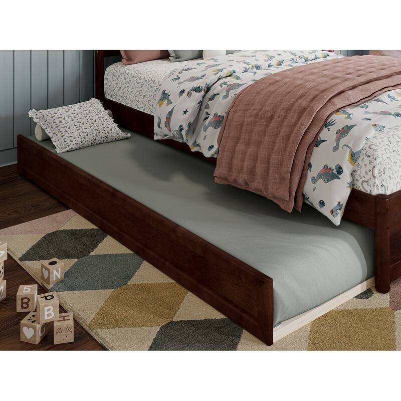 Andorra Platform Bed with Panel Footboard and Twin Trundle