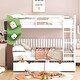 preview thumbnail 2 of 7, White Twin-over-Twin Bunk Bed with Tree Decor & Drawers
