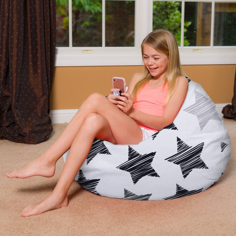 Kids Bean Bag Chair, Big Comfy Chair - Machine Washable Cover