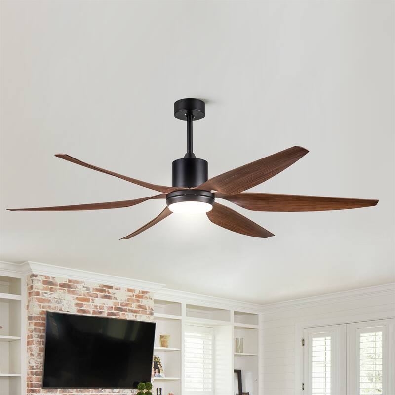 66" Vintage Ceiling Fan Lighting - Black/Brown