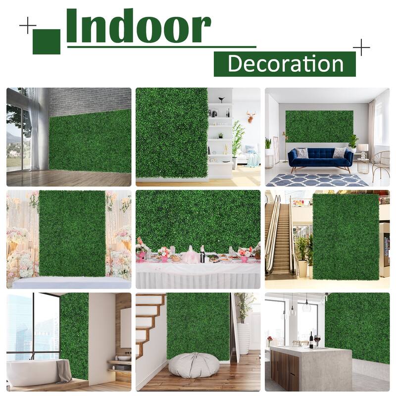 Outsunny Green Soft 19.75-inch Artificial Milan Grass Panel (Set of 12)