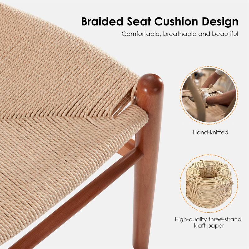 Set of 2 Mid-Century Modern Wooden Dining Chairs,Fully Assembled