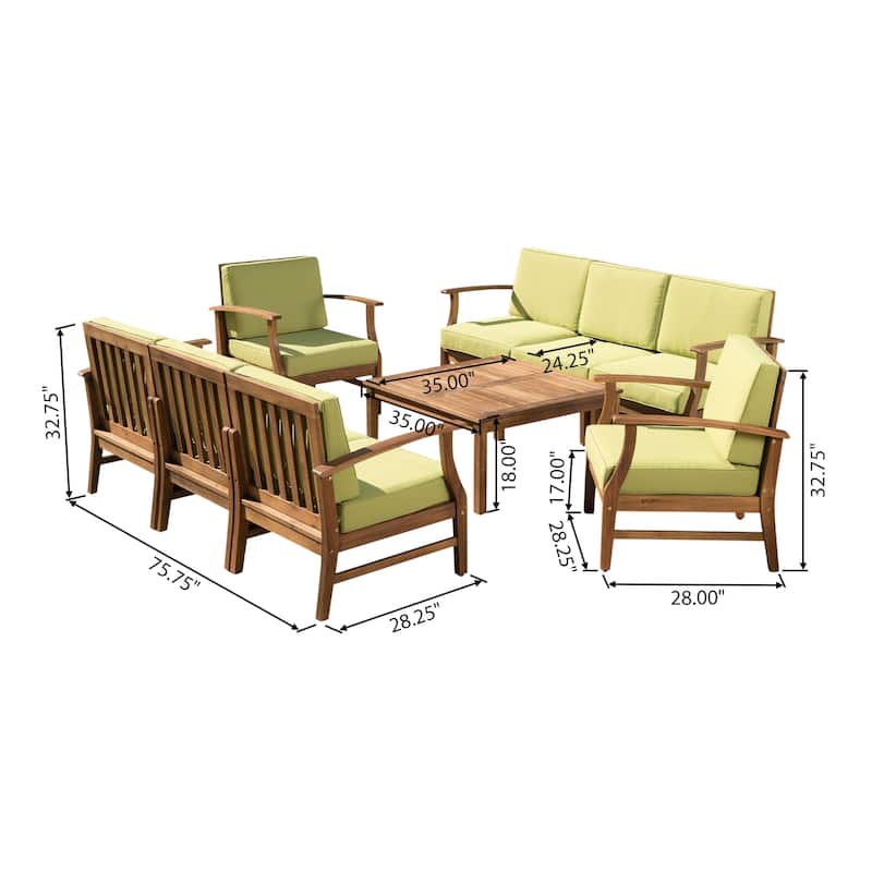Perla Outdoor Acacia Wood 9-piece Sofa Set by Christopher Knight Home