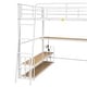 preview thumbnail 11 of 24, Twin/Full Size Metal Loft Bed with Ladder and Built-in Long Desk, Kids Storage Bed Frame with Shelves and USB Ports