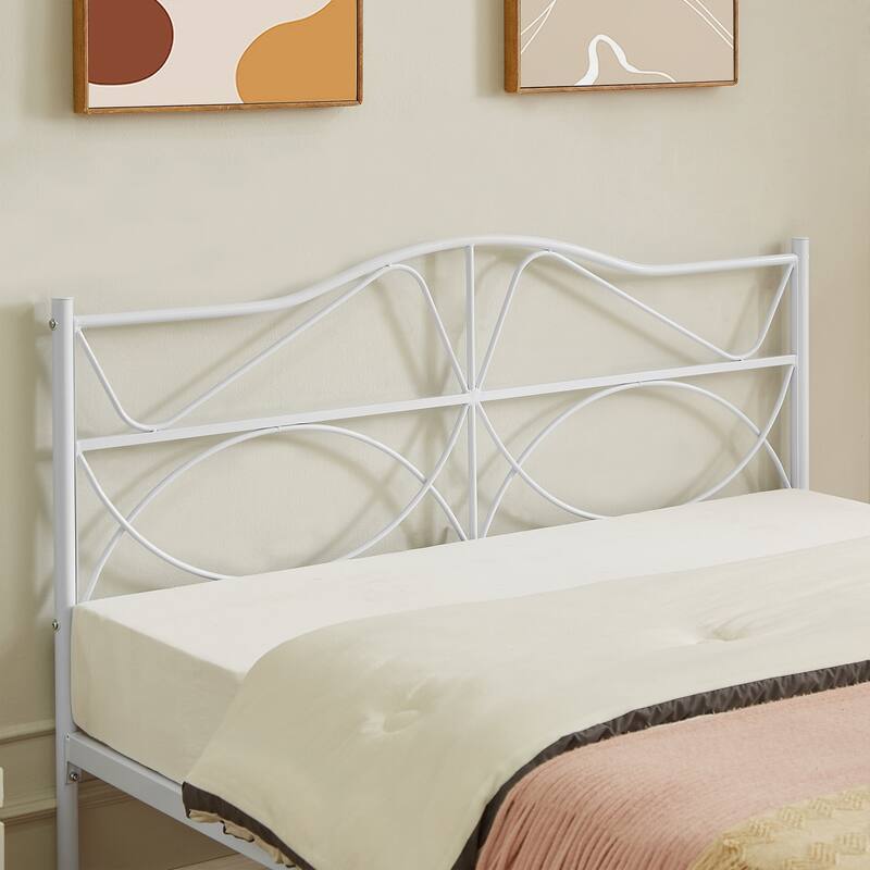 Javlergo Metal Platform Bed Frame with Elegant Headboard, Heavy Duty Steel Slats Support/No Box Spring Needed