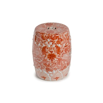 Handmade Asa Porcelain Garden Stool in Orange