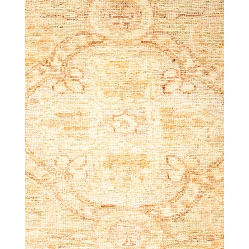 Overton Hand Knotted Wool Vintage Inspired Modern Contemporary Eclectic Ivory Runner Rug