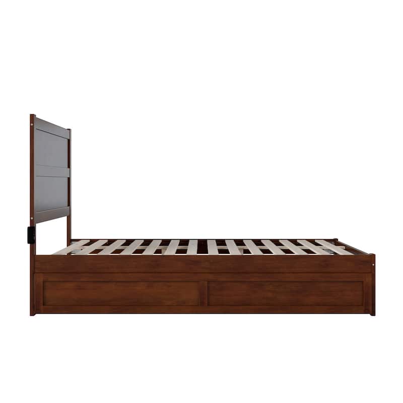 NoHo Queen Bed with Twin XL Trundle in Walnut