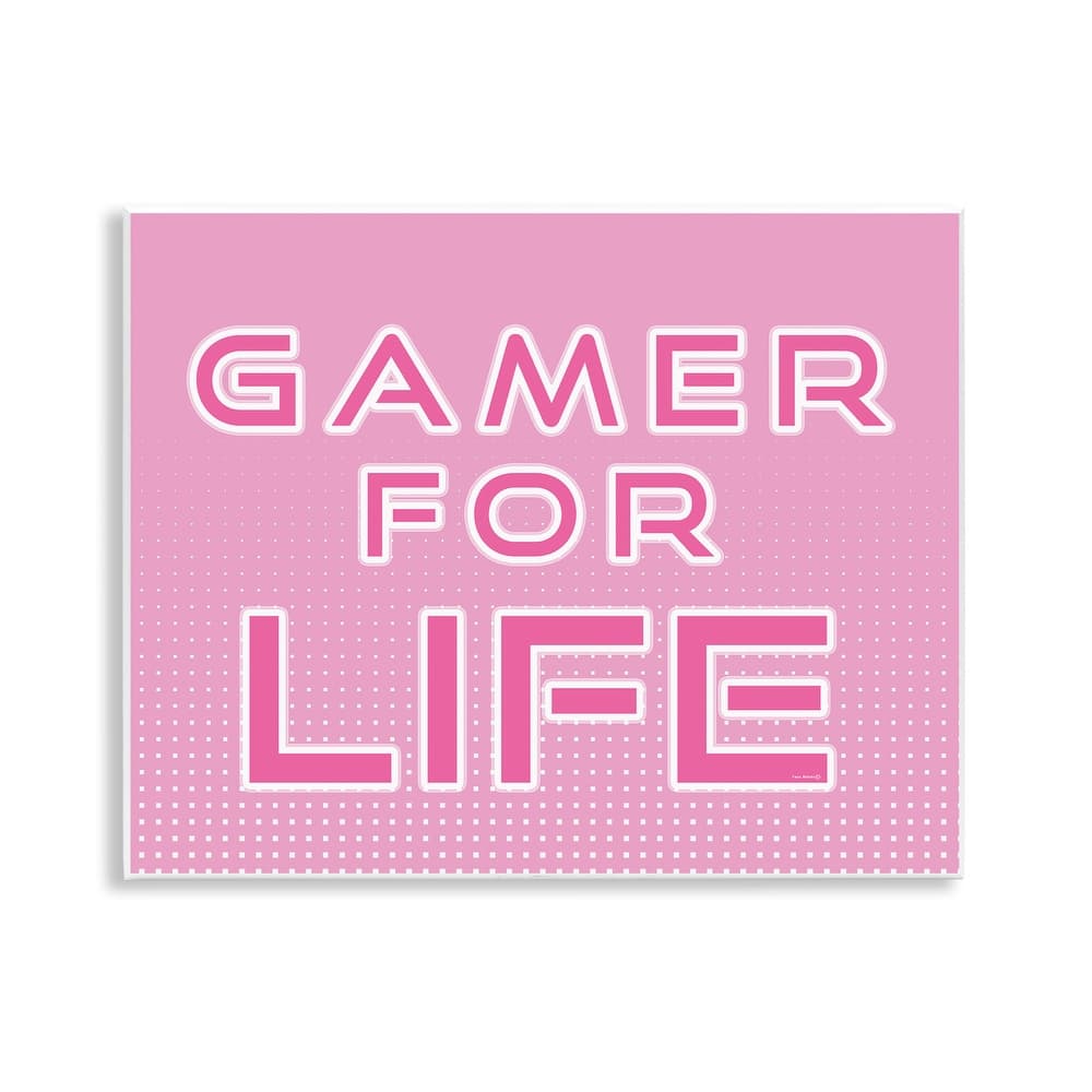 Stupell Pink Gamer For Life Wall Plaque Art Design By Yass Naffas Designs