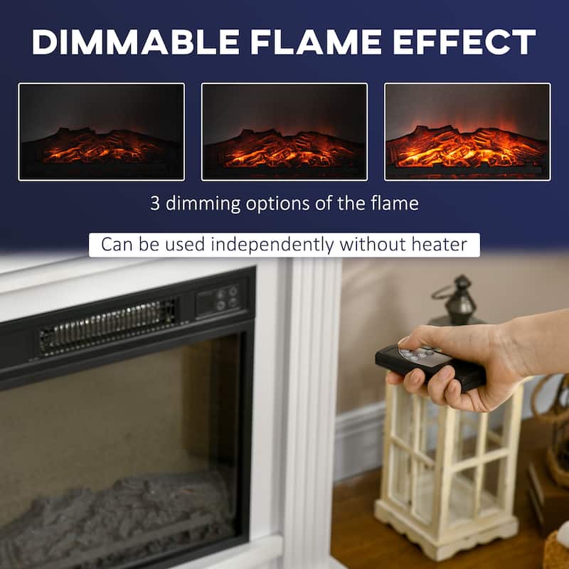 HOMCOM Electric Fireplace TV Stand, Media Entertainment Console