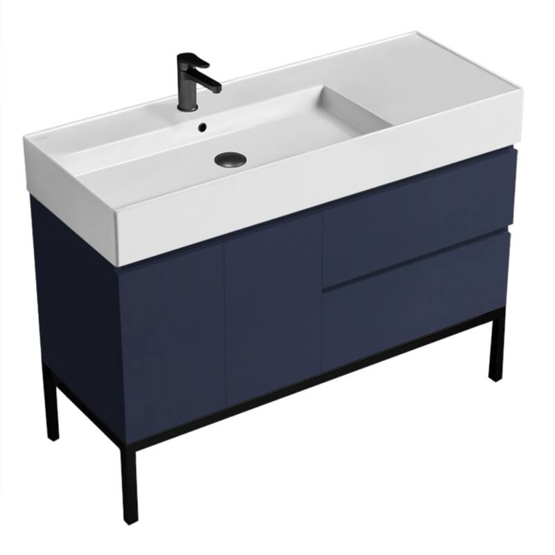 Nameeks Block-4818 Block 48" Free Standing Single Basin Vanity Set - Night Blue