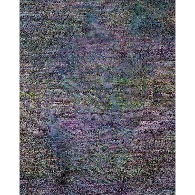 Overton Hand Knotted Wool Vintage Inspired Modern Contemporary Overdyed Purple Area Rug - 9' 0" x 12' 9"