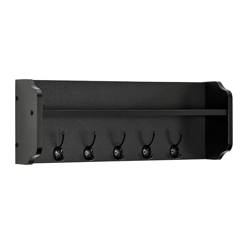 Danya B. Entryway Floating Utility Wall Shelf with Hooks