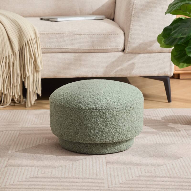 Modern Teddy Upholstered Mushroom Shape Ottoman - Green