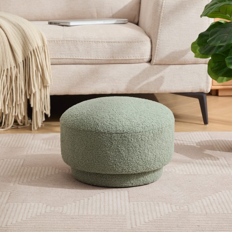 Modern Teddy Upholstered Mushroom Shape Ottoman