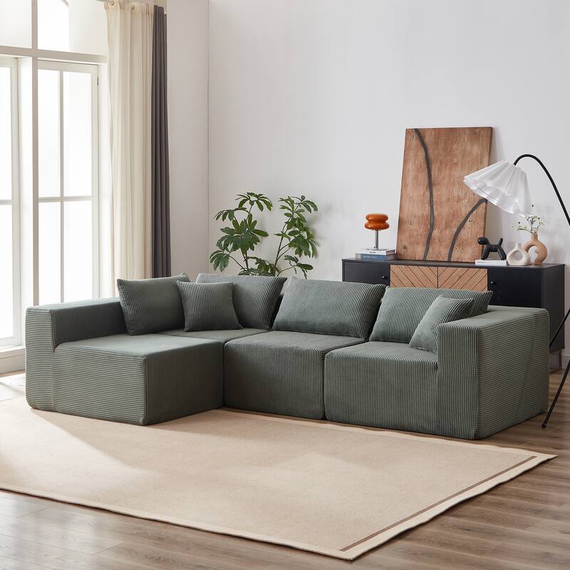 Convertible Modular Sleeper Couch L Shaped Cloud Sofa Bed