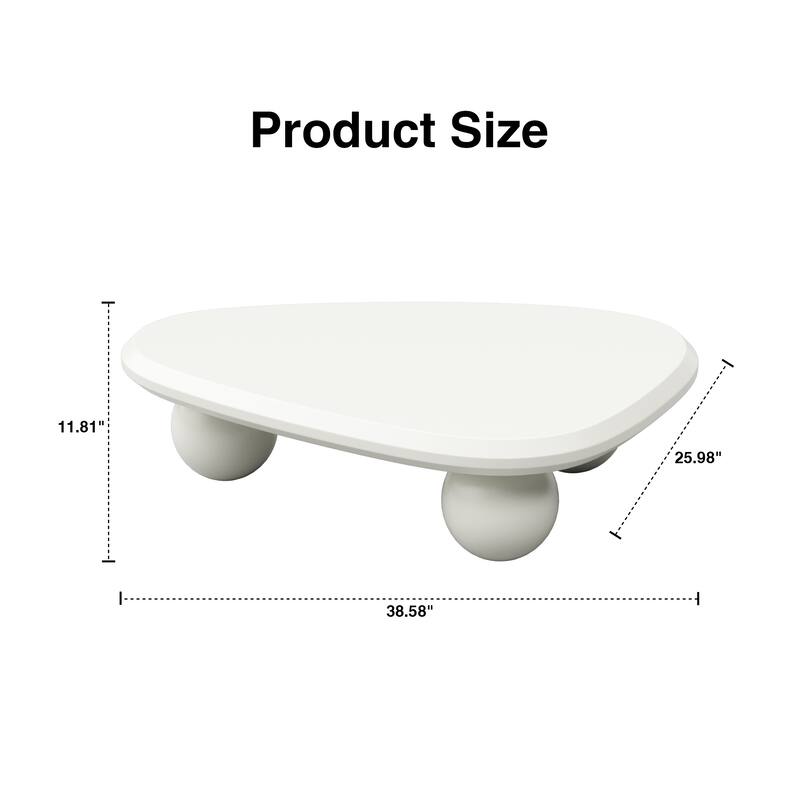 38.58" MDF Coffee Table with Arc Design