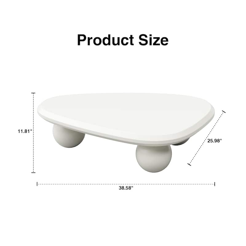 Modern Cloud Coffee Table Stylish Coffee Table Decorative Center Table with 3 Ball Feet, for Living Room