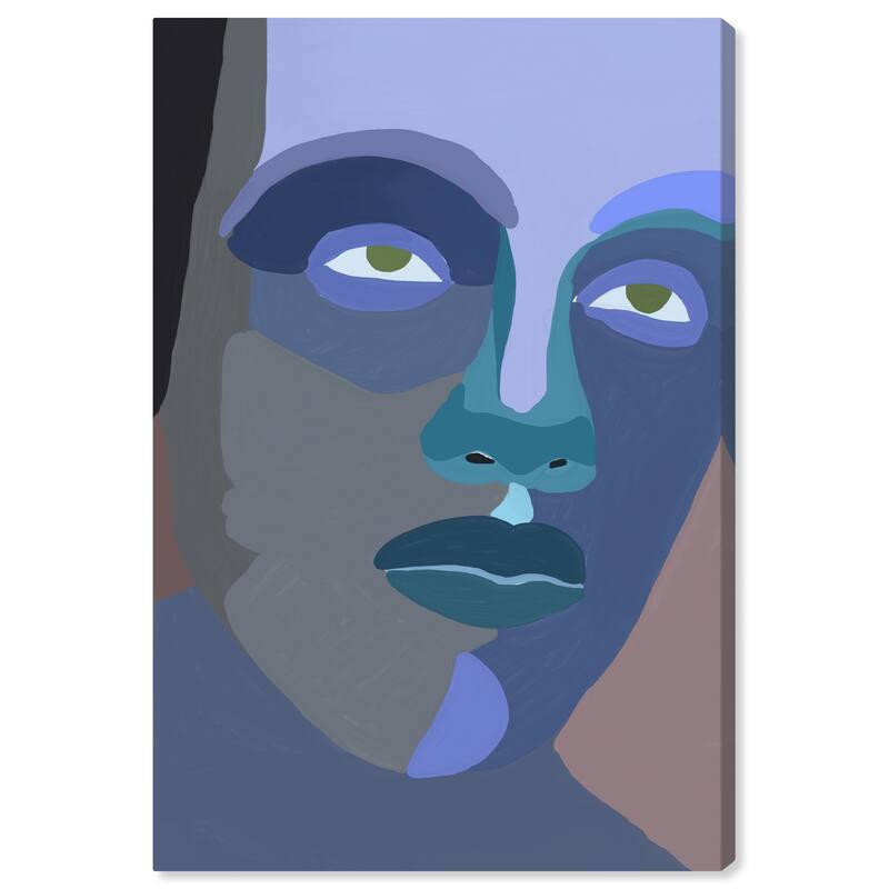 Wynwood Studio Canvas People and Portraits Lost in Blue Man Purple and Lavender Bohemian & Eclectic Wall Art Canvas Print