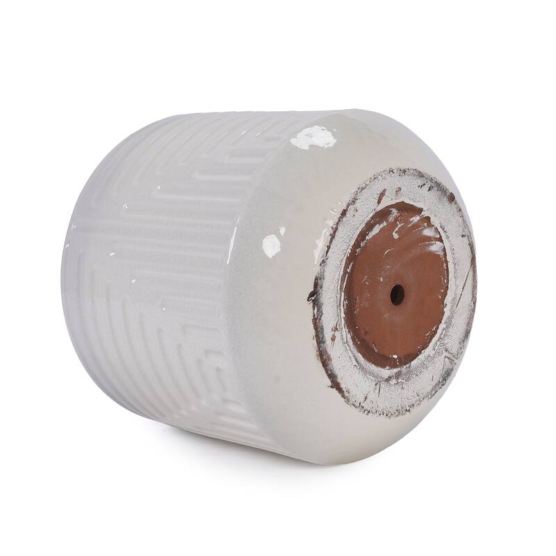 Handmade Ceramic Planter, Monstera & Fiddle Leaf Fig, 16" Diameter