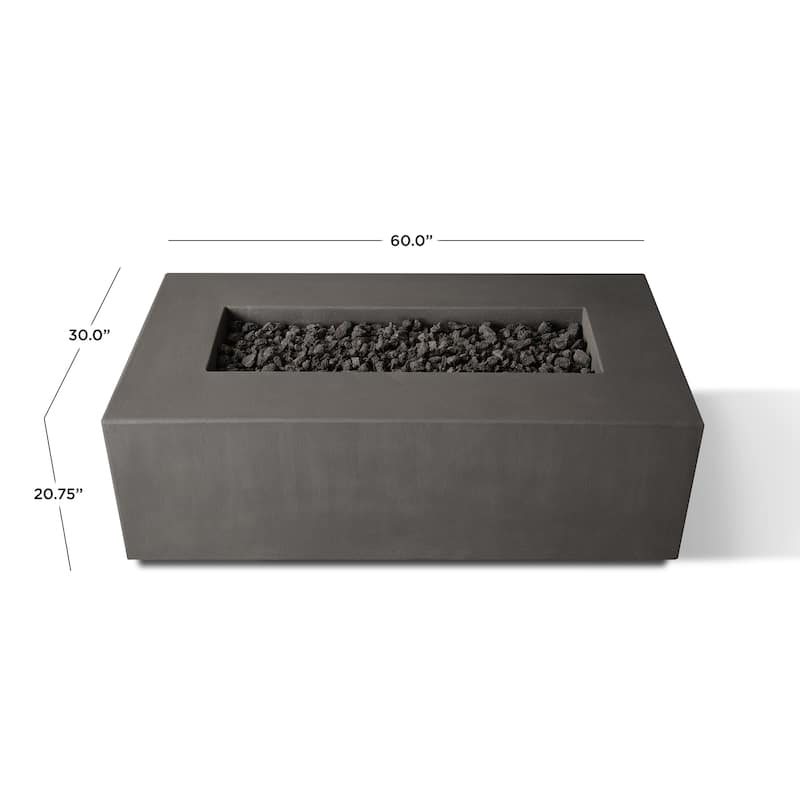 Provo Casual Rectangle Propane Fire Table Carbon by Jensen Co - 60 x 30 x 19