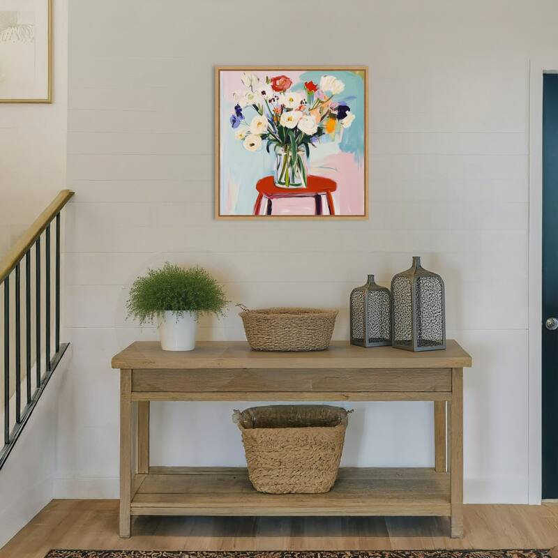 Pure Petals No. 1 by Elara Yasna Framed Canvas Wall Art Print