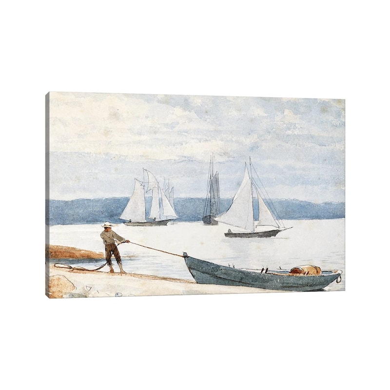 iCanvas "Pulling the Dory, 1880 " by Winslow Homer Canvas Print