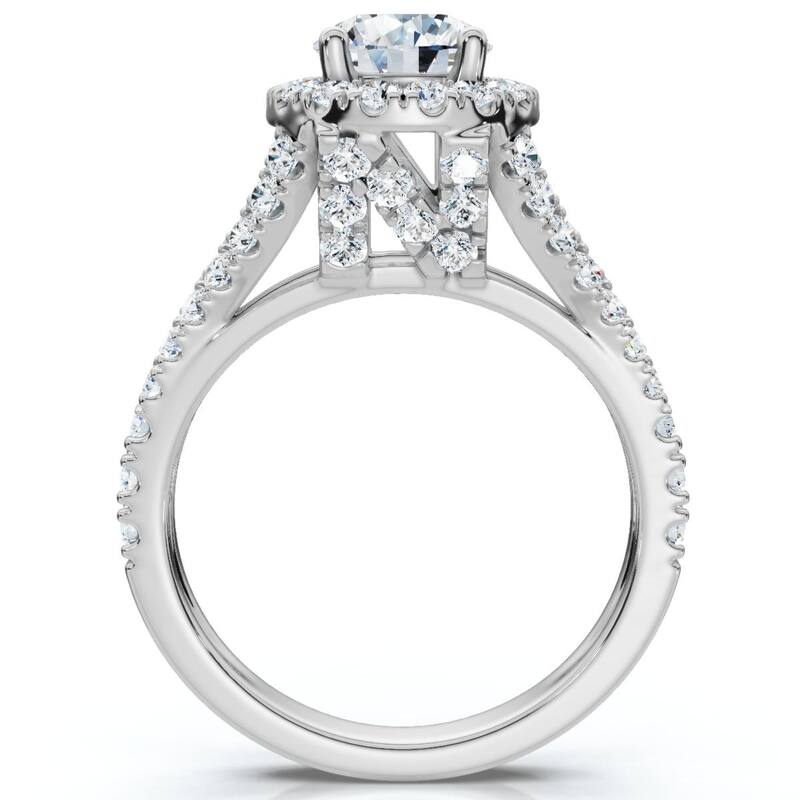 Certified 1.5ct Hidden "N" Initial Diamond Engagement Ring Gold Lab Grown