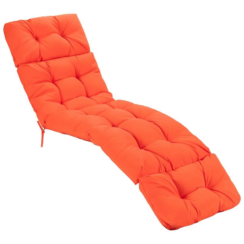 73" Comfortable Lounge Chair Cushion with Head Pillow and Waterproof for Outdoor or Indoor Use - 73'' x 22'' x 4'' (L x W x H)