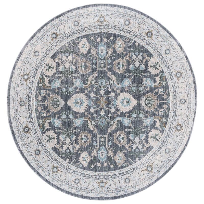 SAFAVIEH History Vigita Modern Rug - 6'7" Round - Light Grey/Dark Grey