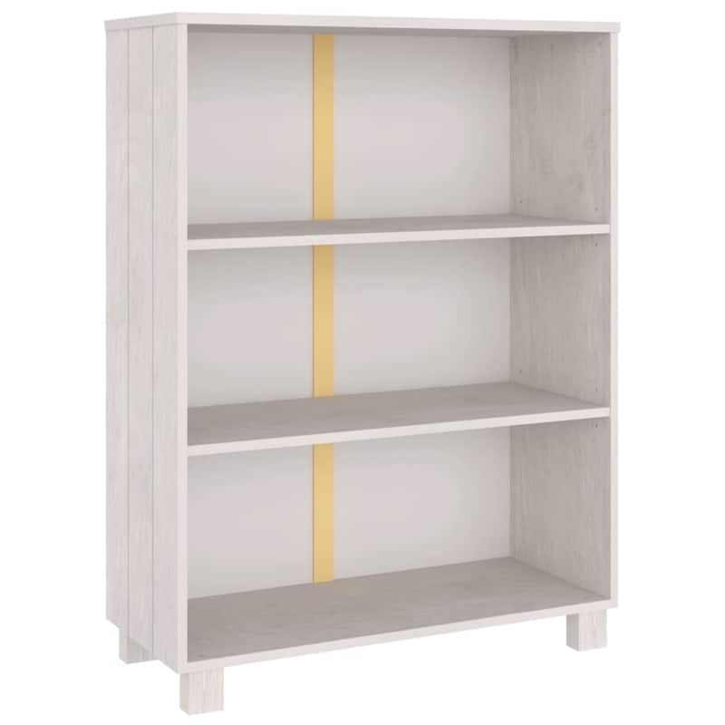 vidaXL Bookshelf Book Rack Bookcase Book Cabinet HAMAR White Solid Wood Pine - 33.5"x13.8"x13.8"