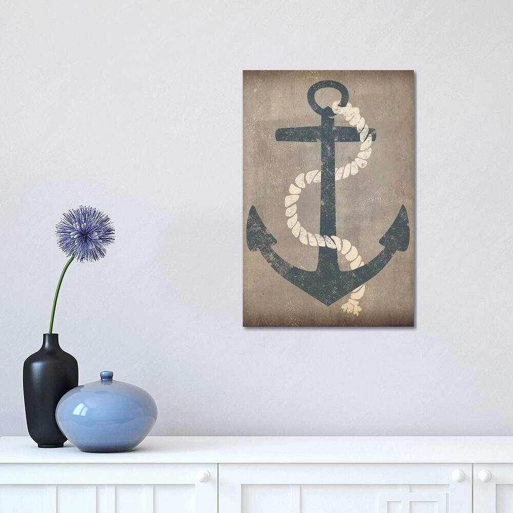 iCanvas "Nautical Anchor (Grey)" by Ryan Fowler Canvas Print