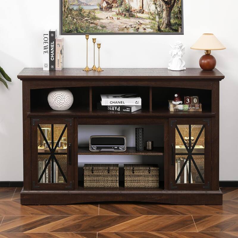 Royalcraft Royalcraft 55'' Retro Media Console with LED Light - Brown