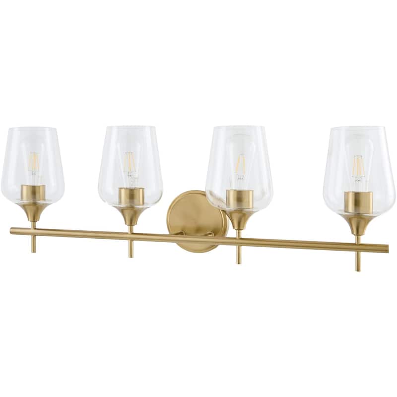 Livabliss Yueva Modern Wall Sconce - Brass/Clear